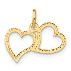 14K Polished Double Heart Pendant