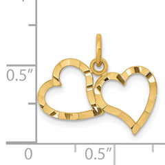 14K Polished Double Heart Pendant