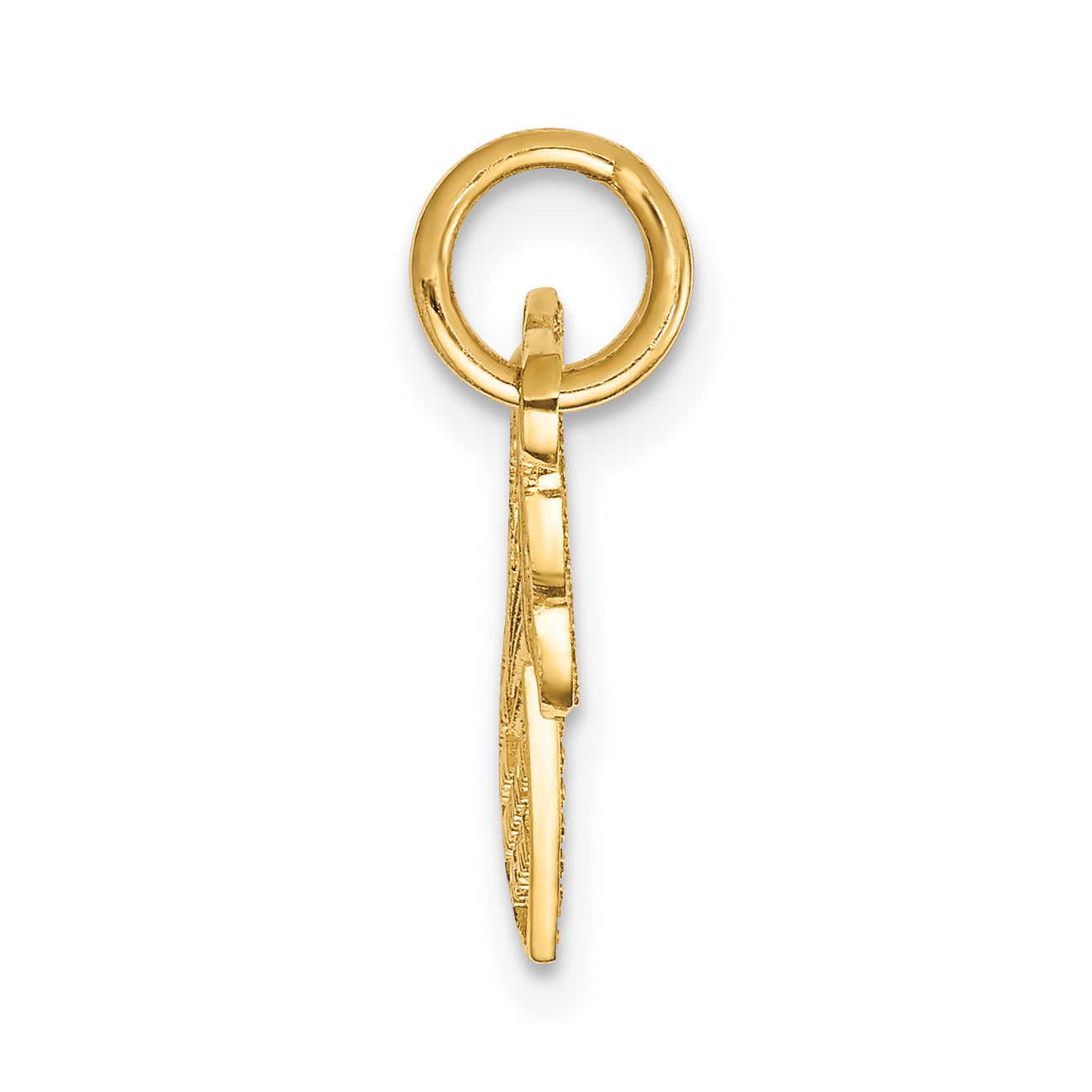 14K Gold Heart and Key Break Apart Charm with Polished Finish