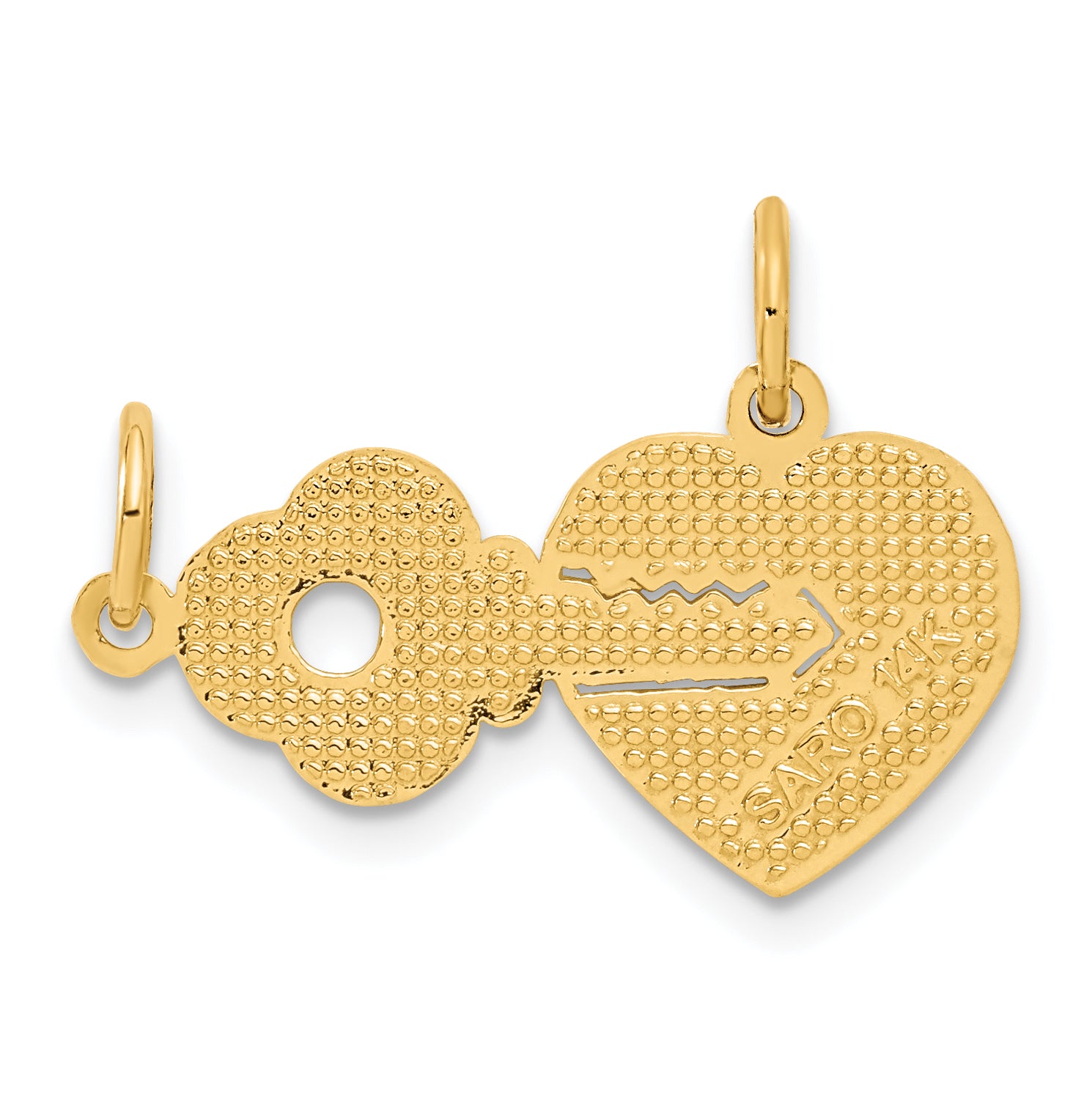 14k Heart and Key Break Apart Charm