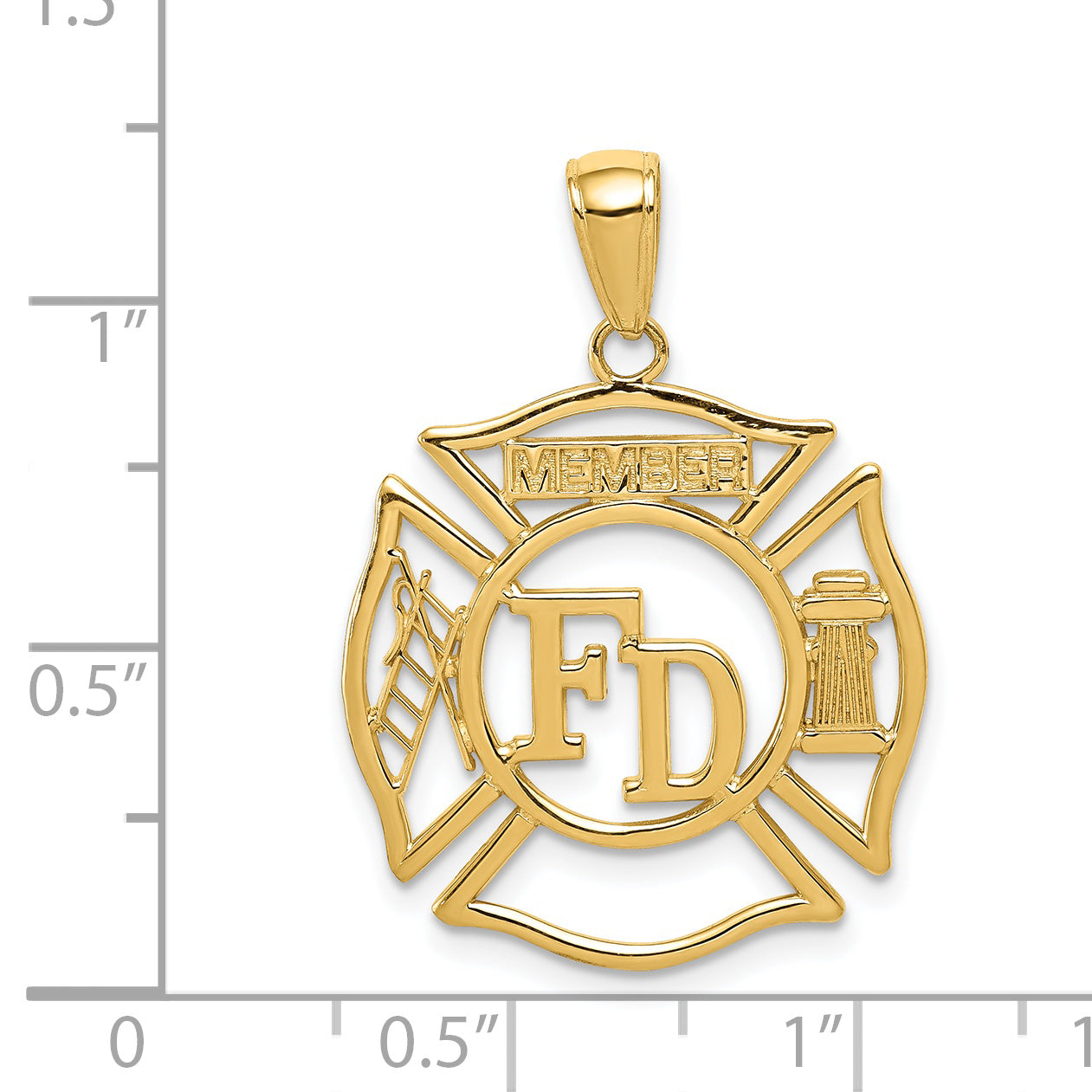 14k FD MEMBER in Shield Pendant