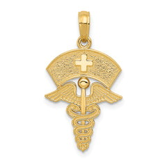 14k Caduceus w/Nurses Cap Pendant