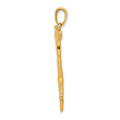 14K Gold Ballet Dancer Pendant with Polished Finish Elegant Charm