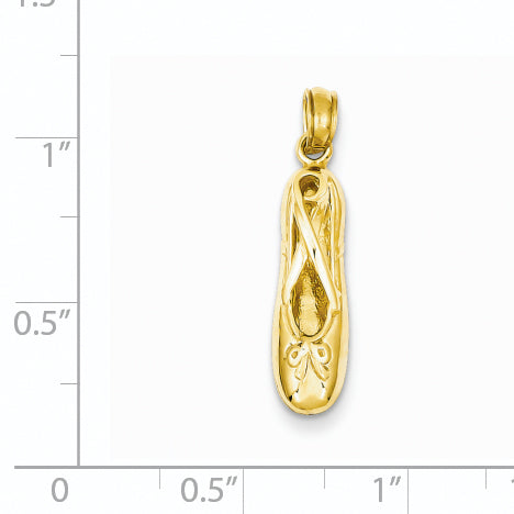 14k 3-D Ballet Slipper Pendant