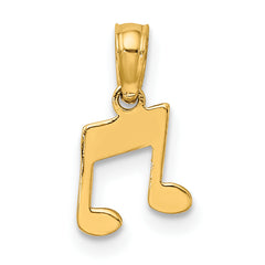 14k Double Notes Charm