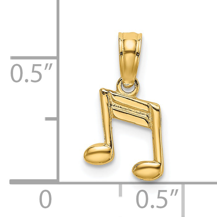 14k Double Notes Charm