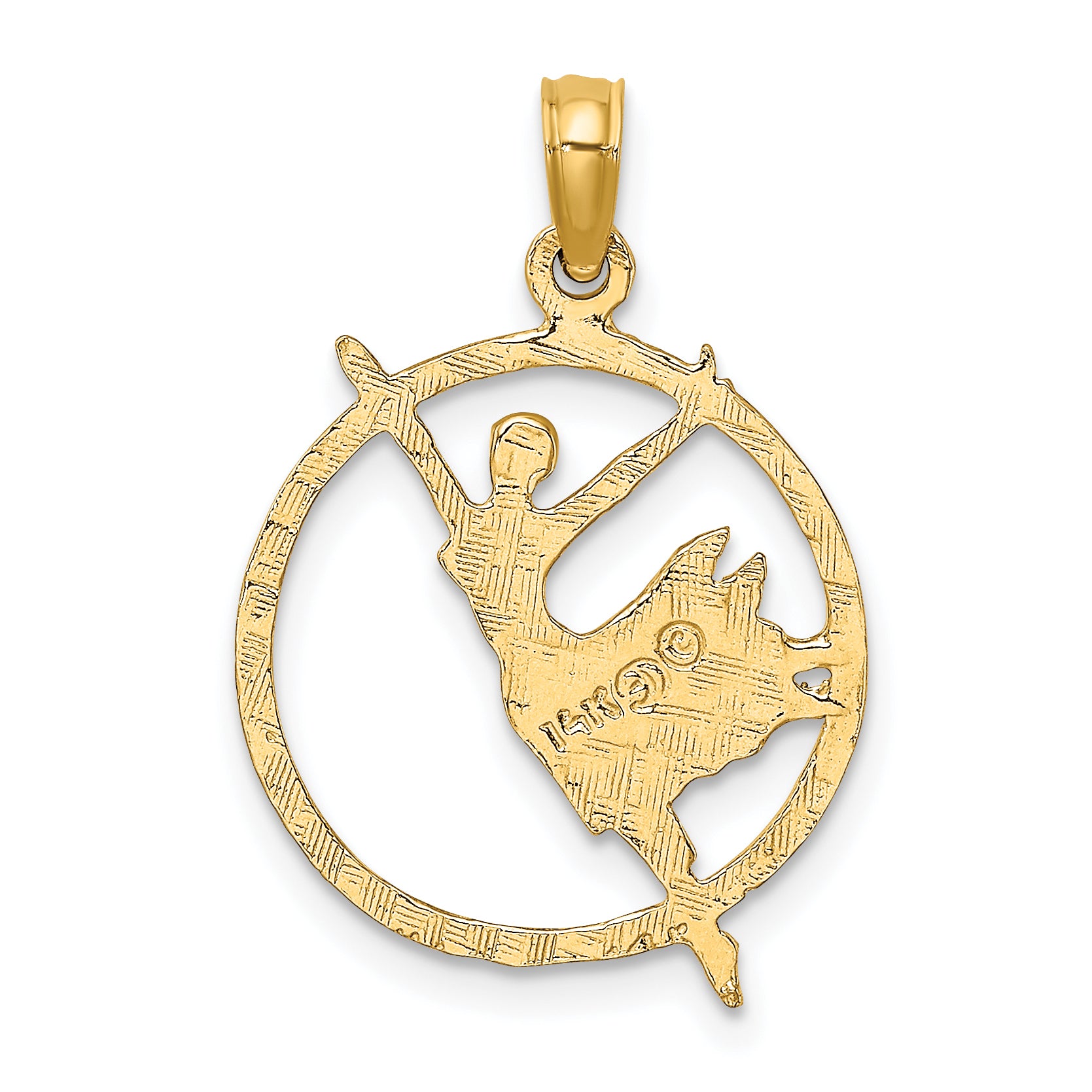 14k Dancer in Circle Frame Charm