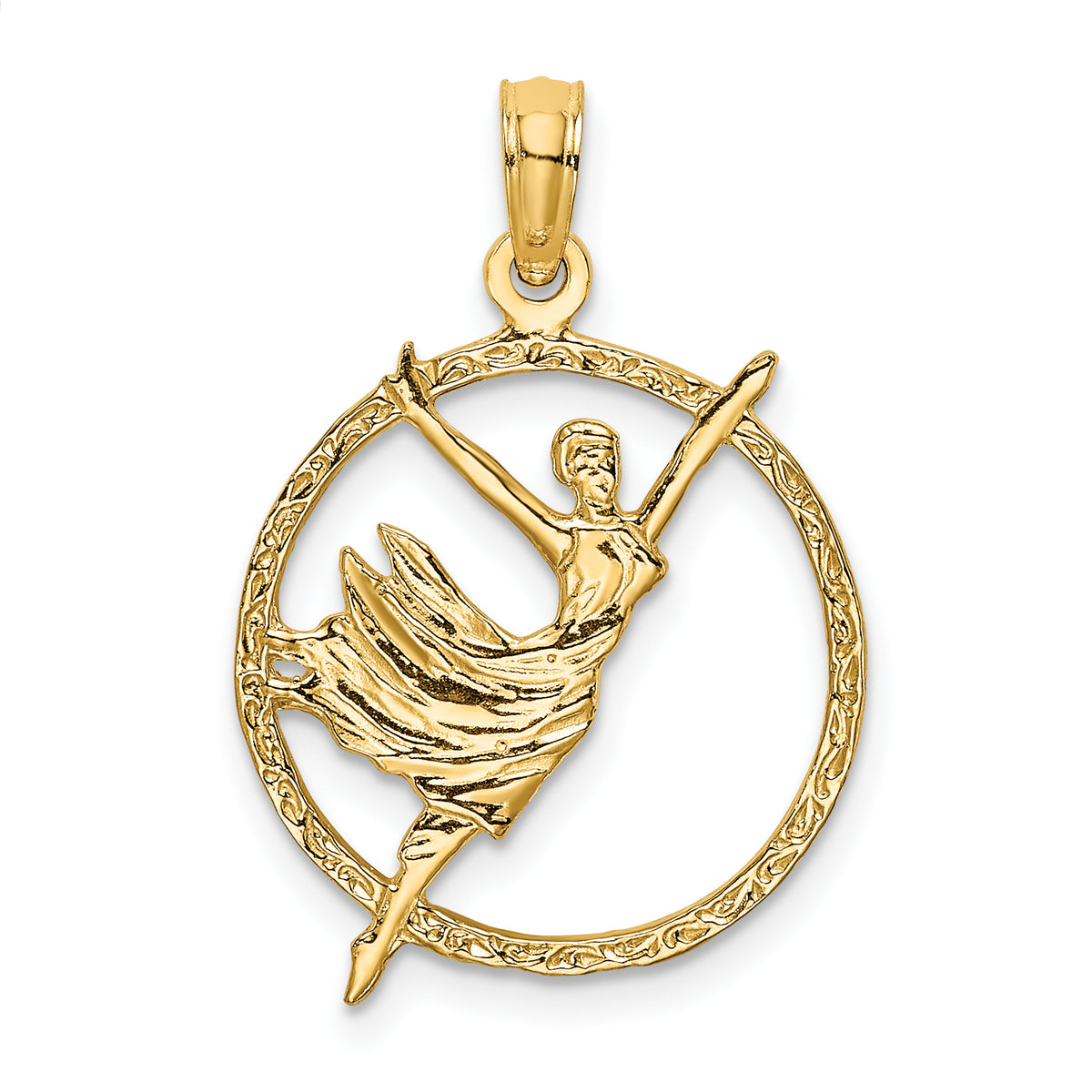 14k Dancer in Circle Frame Charm