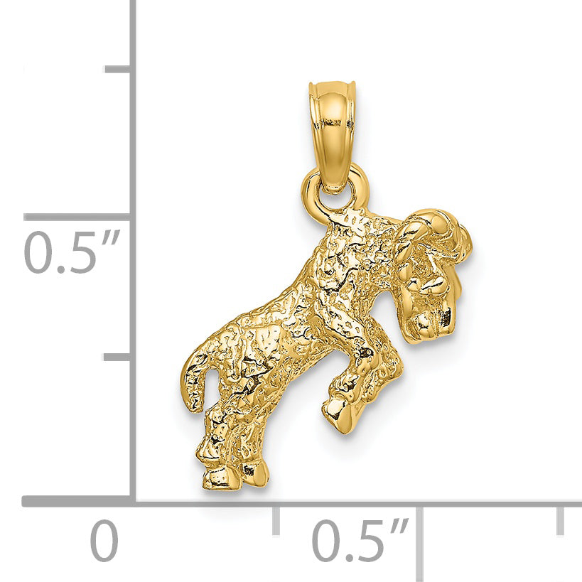 14k 3-D Aries Zodiac Charm