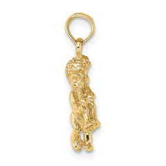 14k 3-D Gemini Zodiac Charm