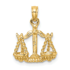 14k 3-D Libra Zodiac Charm