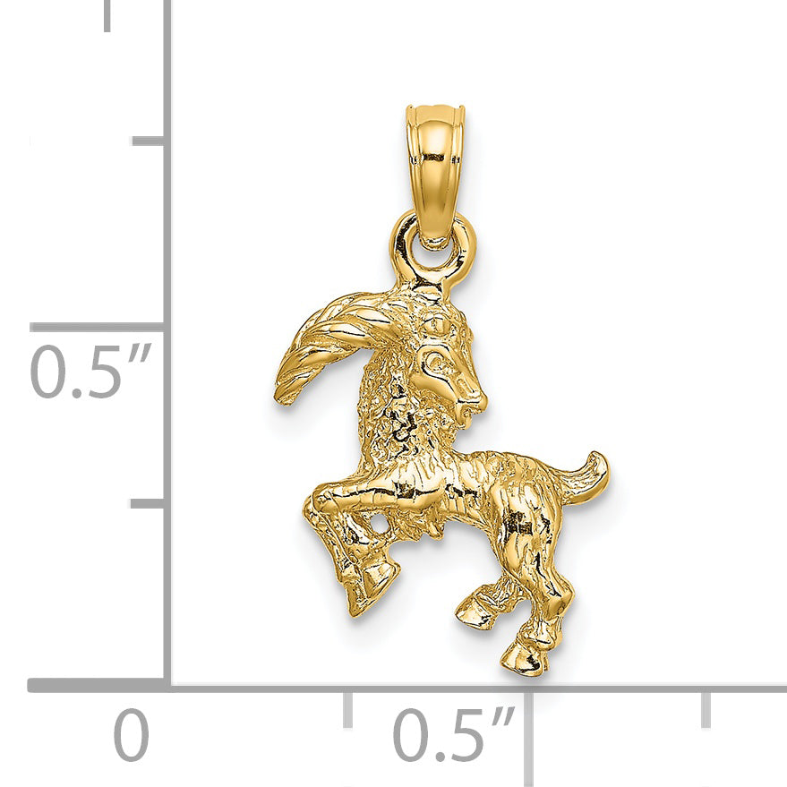 14k 3-D Capricorn Zodiac Charm