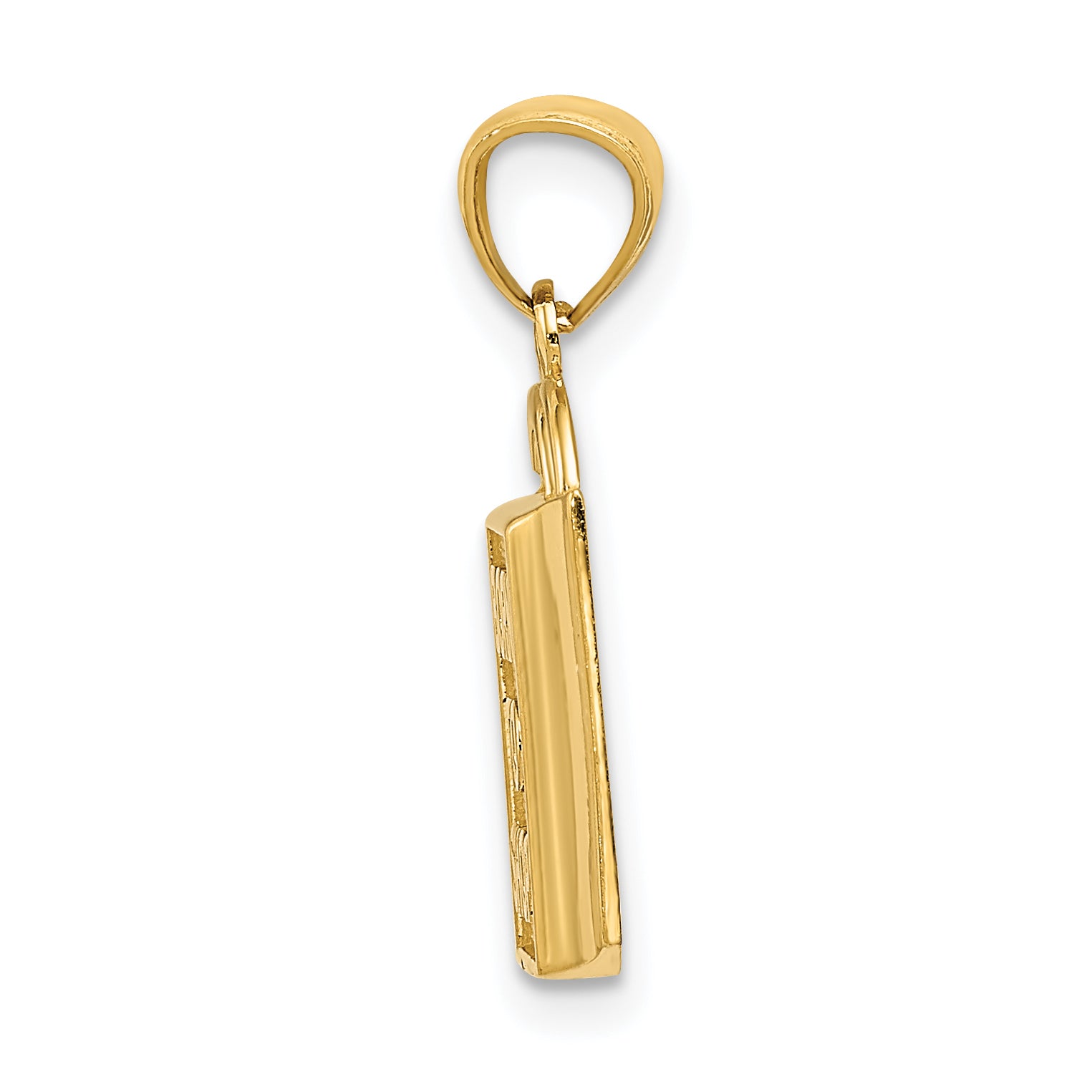 14K Gold Shopping Bag Pendant with Born to Shop Polished Finish