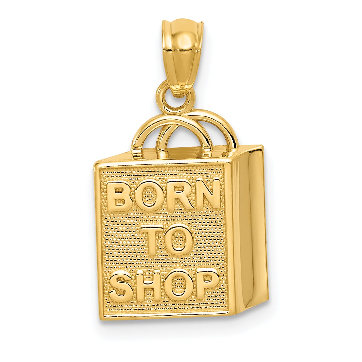 14K Shopping Bag w/BORN TO SHOP Pendant