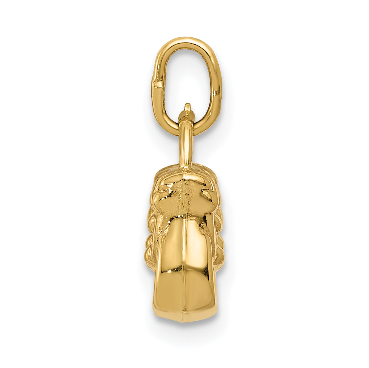 14K Gold 3D Purse Charm with Polished Textured Finish