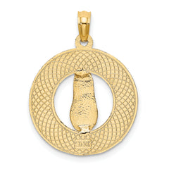 14K LIFES A BEACH Circle W/Flip-Flop Charm