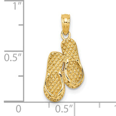 14k 3D CAPE COD Double Flip-Flop Charm