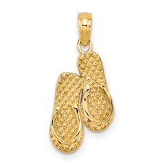 14k 3D CAPE COD Double Flip-Flop Charm