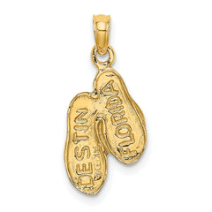 14k 3D DESTIN, FLORIDA Double Flip-Flop Charm