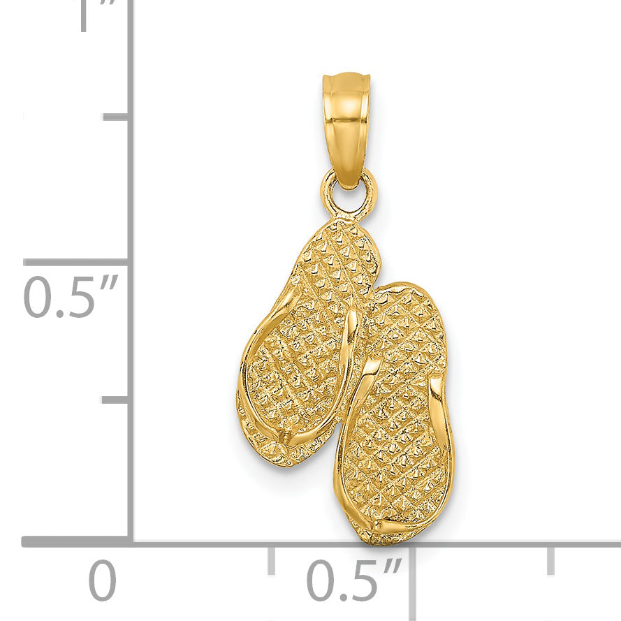 14k 3D MYRTLE BEACH Flip-Flops Charm