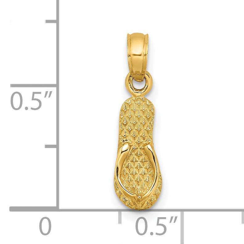 14k 3D MYRTLE BEACH Single Flip-Flop Charm