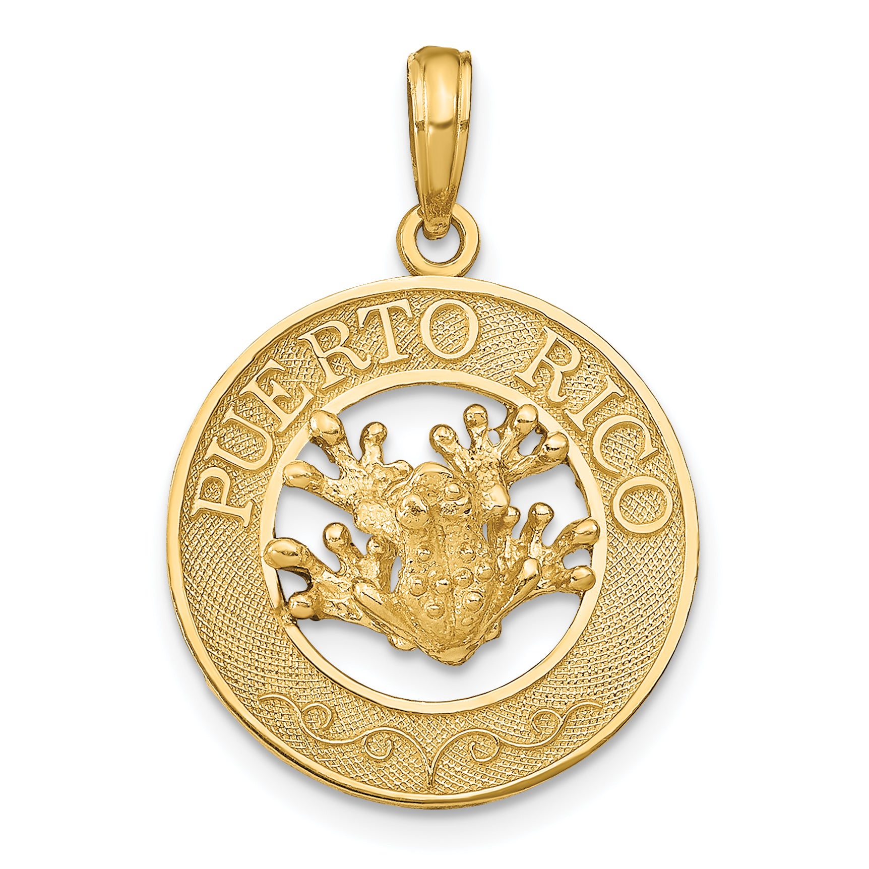 14k PUERTO RICO with Frog Pendant