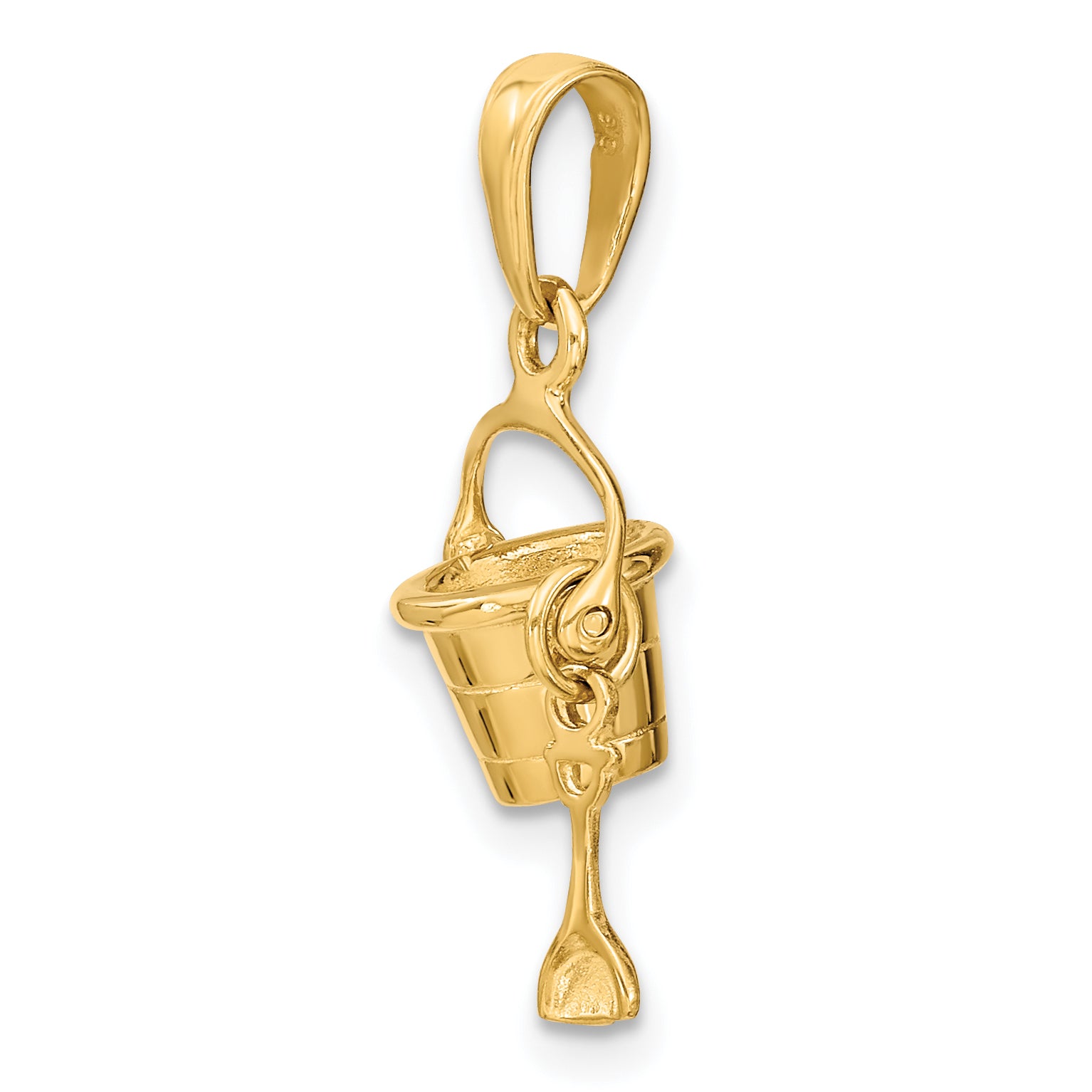 14k 3-D Beach Bucket with Shovel Charm