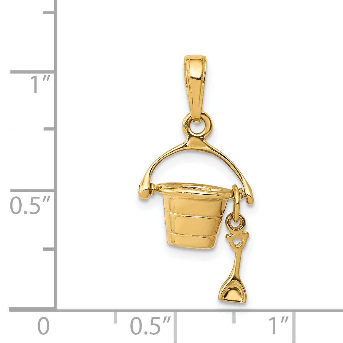 14k 3-D Beach Bucket with Shovel Charm