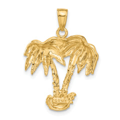 14k Double Palm Trees Pendant