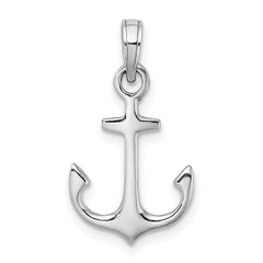 14k White Gold Anchor Pendant