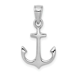 14k White Gold Anchor Pendant