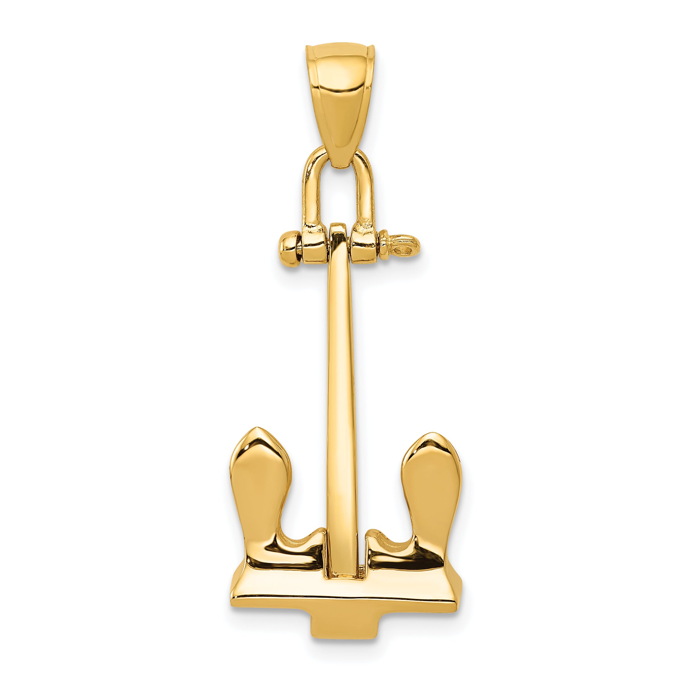 14k 3-D T-Bar Style Anchor Pendant