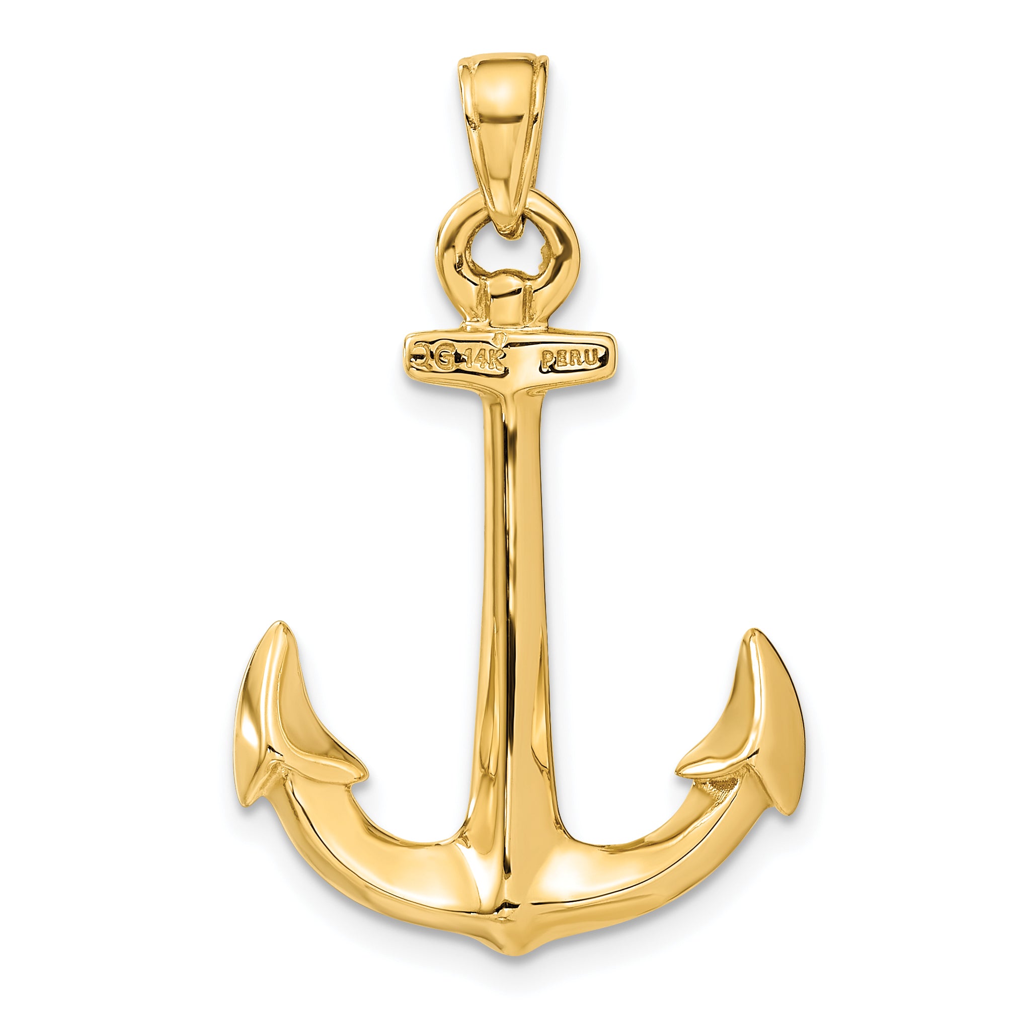 14k 3-D Anchor Pendant