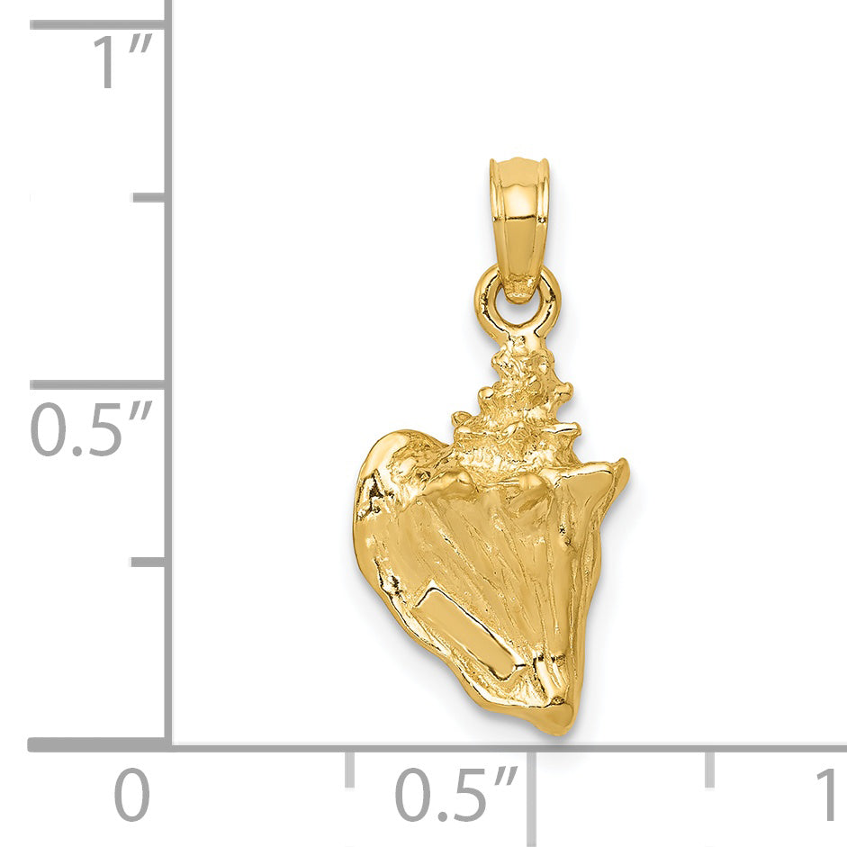 14k 3-D Conch Shell Pendant