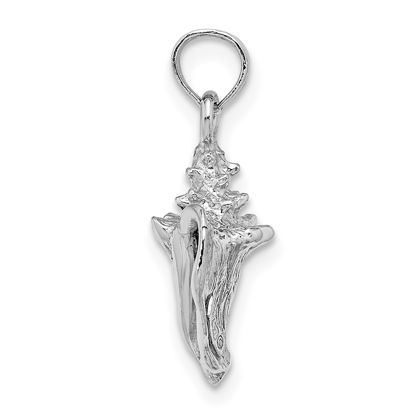 14K White Gold 3-D Conch Shell Charm