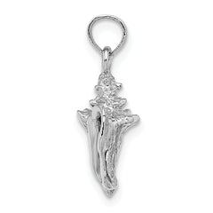 14K White Gold 3-D Conch Shell Charm