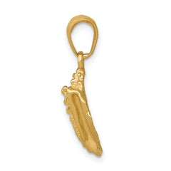 14k Solid Polished Conch Shell Pendant