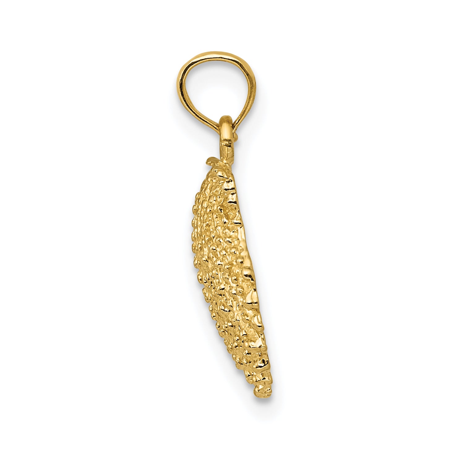 14k Textured Scallop Shell Pendant