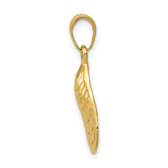 14K Gold Oyster Shell Pendant for Men with Polished Textured Finish