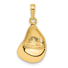 14K Gold Oyster Shell Pendant for Men with Polished Textured Finish