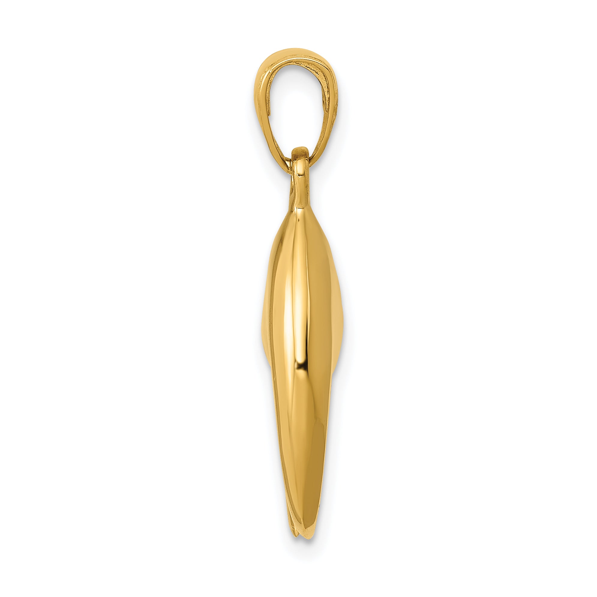 14K Gold 3D Moveable Stone Crab Claw Pendant for Men Polished Finish