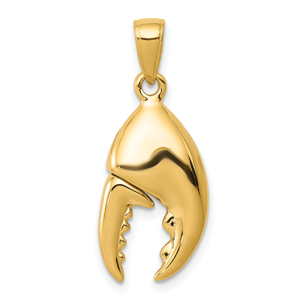 14K 3-D Moveable Stone Crab Claw Pendant