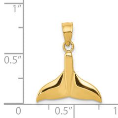 14K Gold Whale Tail Pendant for Men with Polished Finish