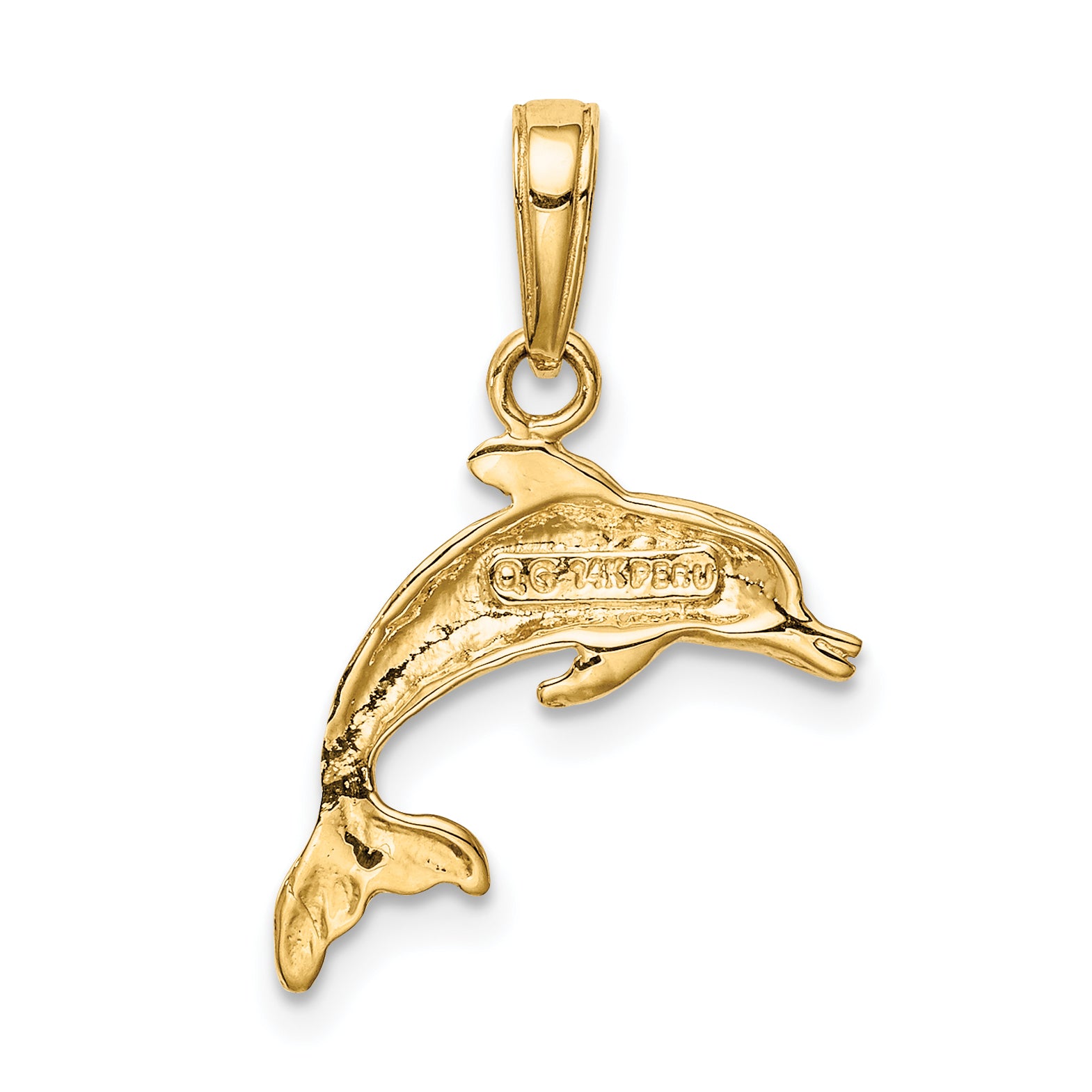 14k Dolphin Jumping Pendant