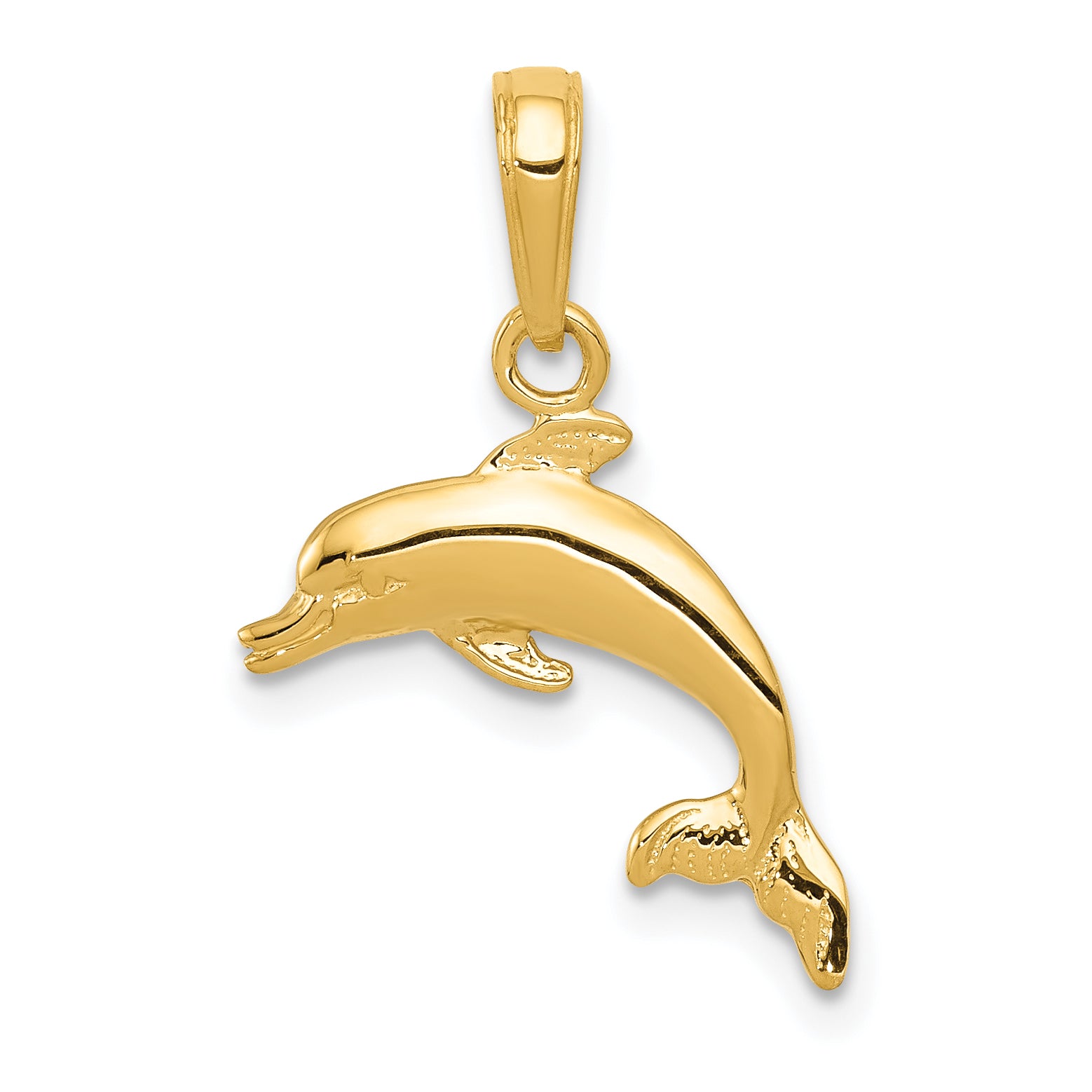 14k Dolphin Jumping Pendant