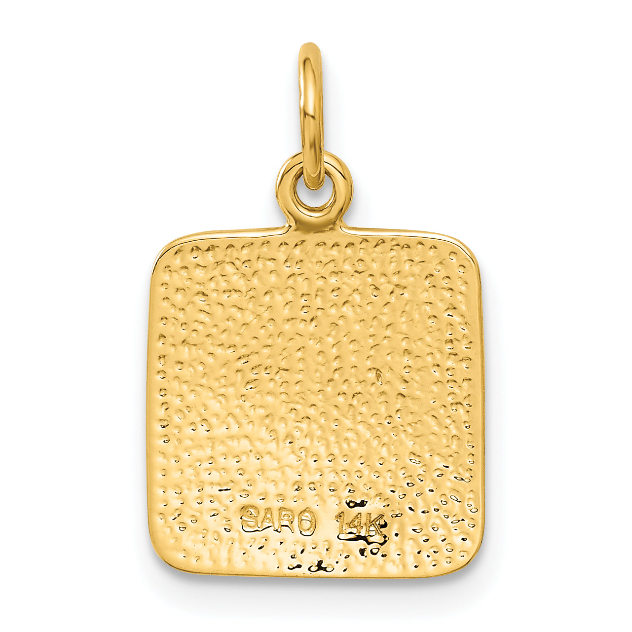 14K Gold Angel Charm with Satin & Diamond-Cut Detailing