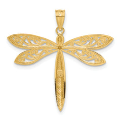 14k with Rhodium Dragonfly Pendant