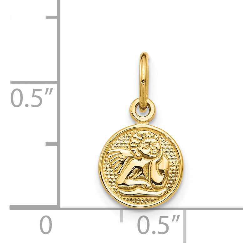 14k Small Polished Angel Charm