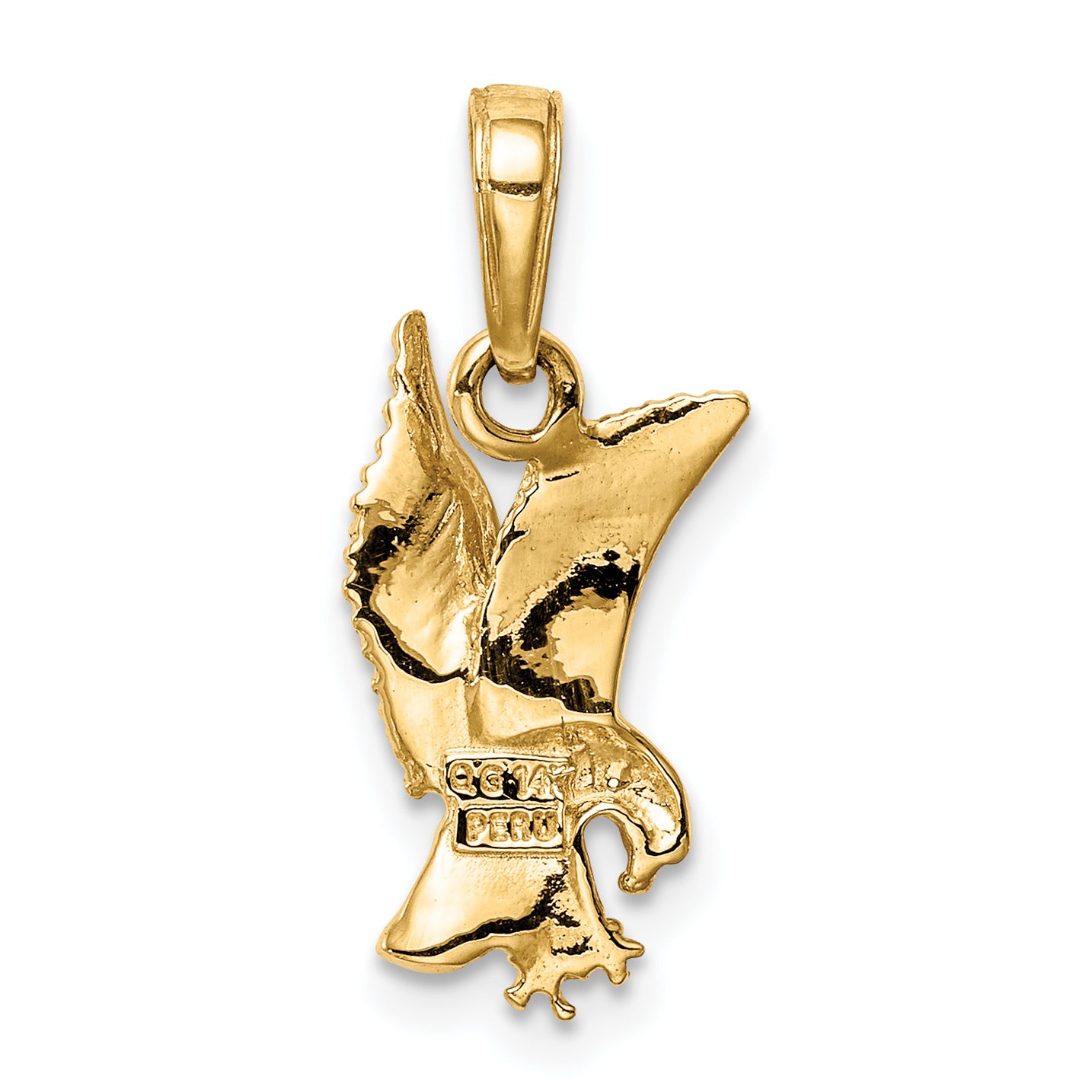 14k Eagle Landing Pendant