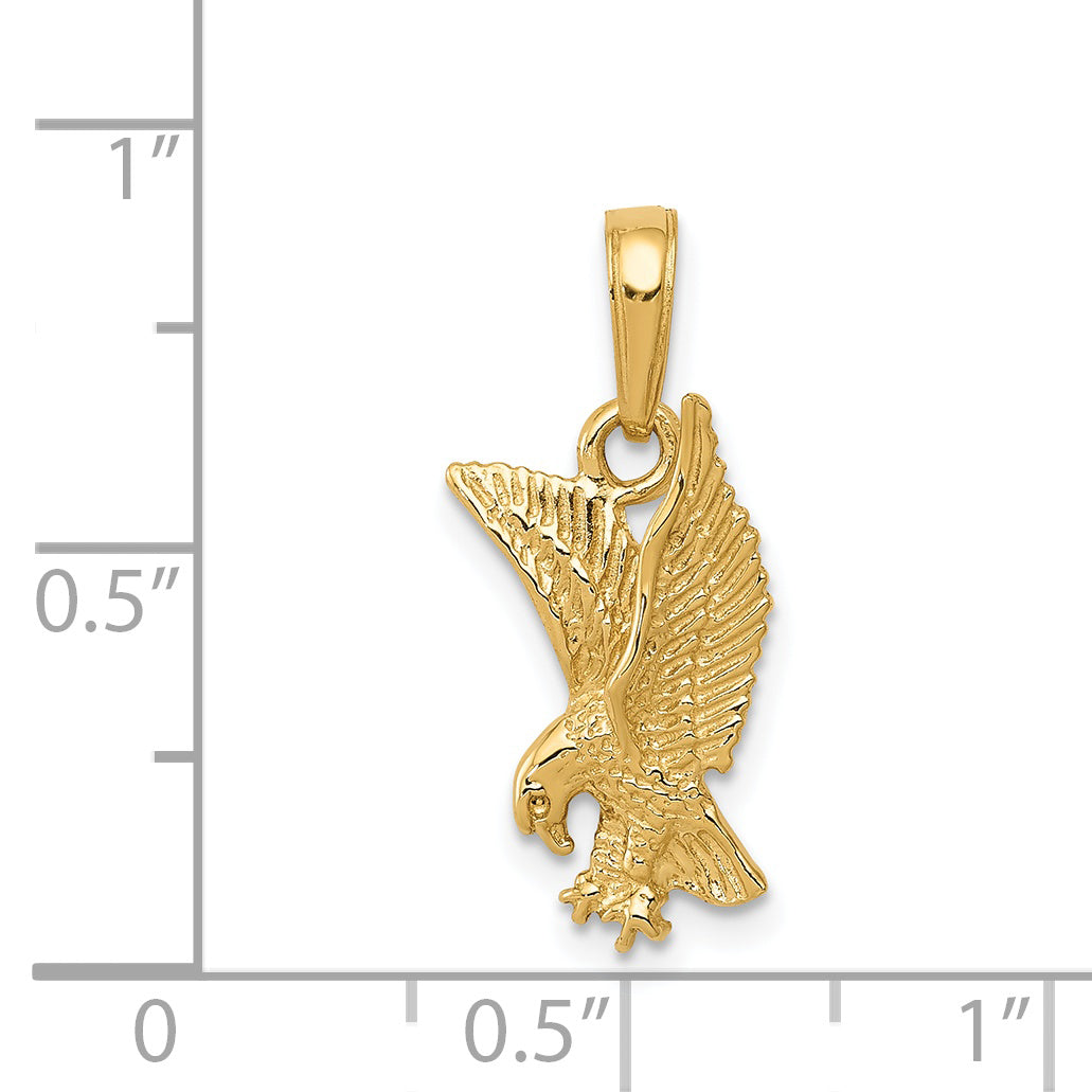 14k Eagle Landing Pendant